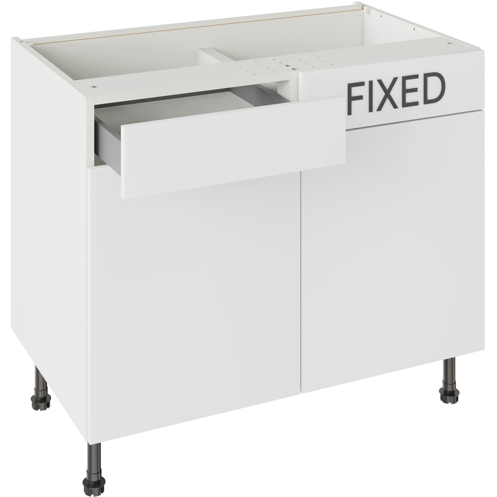 Kitchen Kit Value Slab Matt White Drawerline Base Cabinet 1000mm Image 2