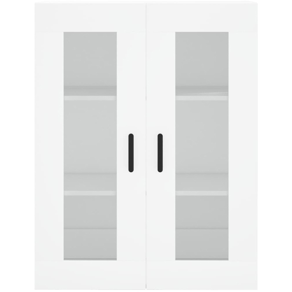 vidaXL 2 Glass Door White Wall Mounted Storage Cabinet Image 4