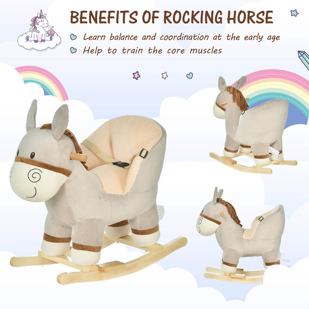 Tommy Toys Rocking Horse Donkey Baby Ride On Grey Image 6