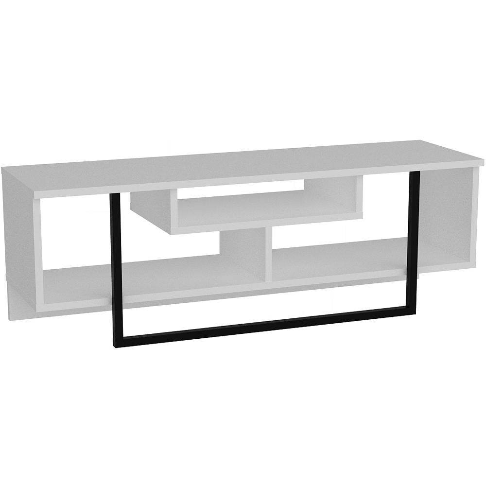 Decorotika Asal White and Black Wide TV Unit Image 2