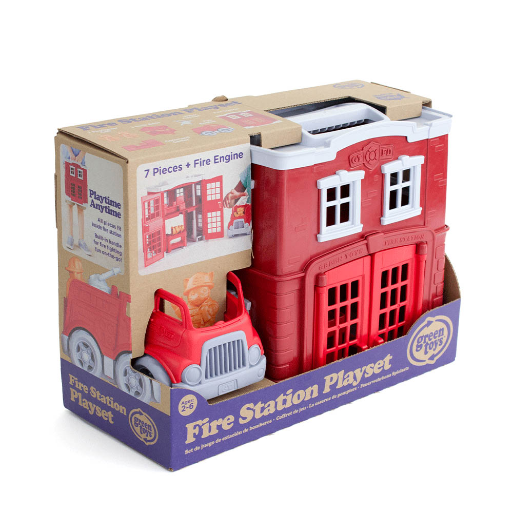 BigJigs Toys Green Toys Fire Station Playset Image 3