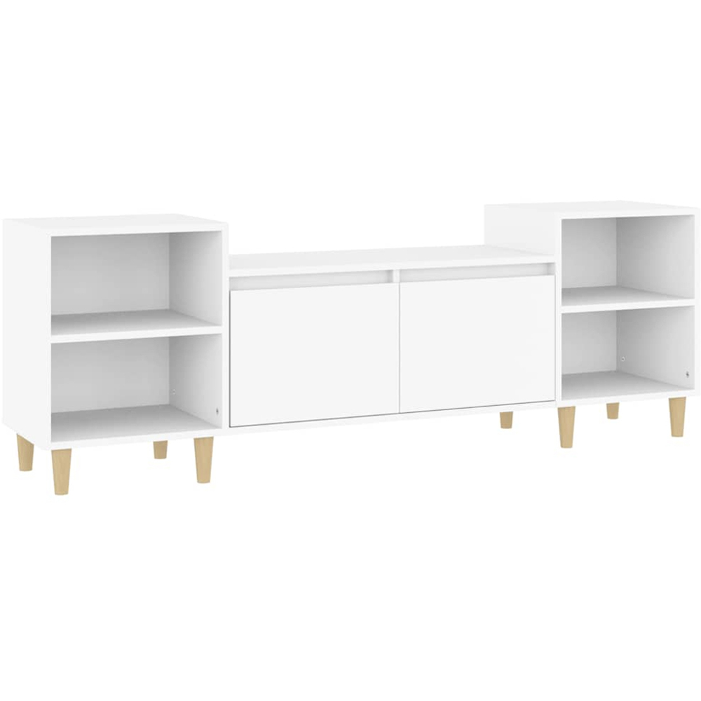 vidaXL 2 Door 4 Shelf White TV Cabinet Image 2