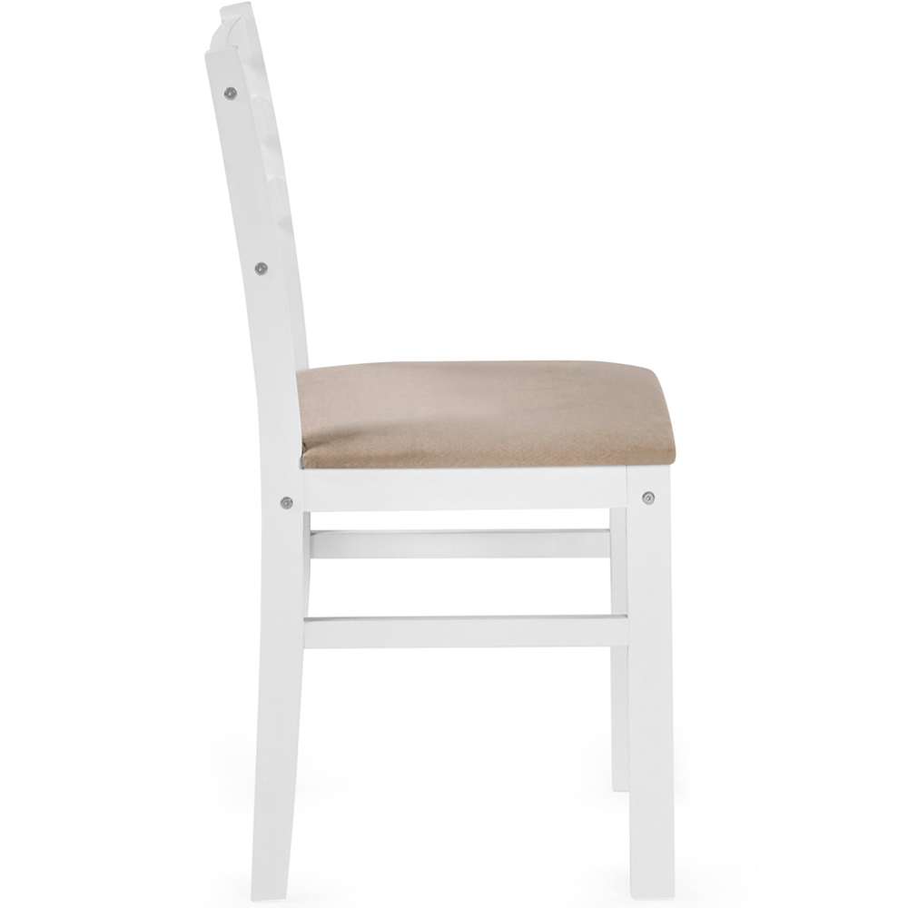 Julian Bowen Keats 4 Seater White and Beige Rectangular Dining Set Image 4