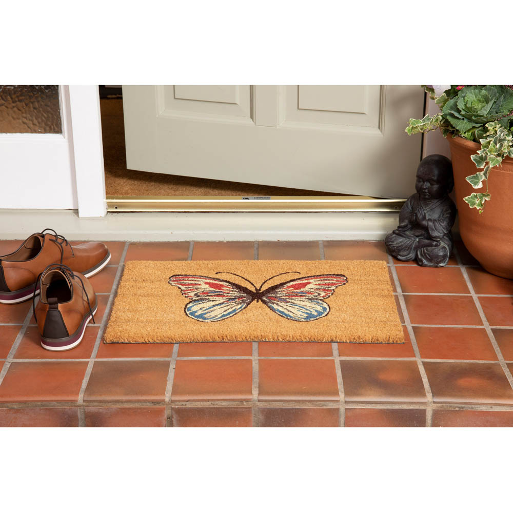 Astley Multicolour Butterfly Coir Printed Doormat 40 x 60cm Image 4