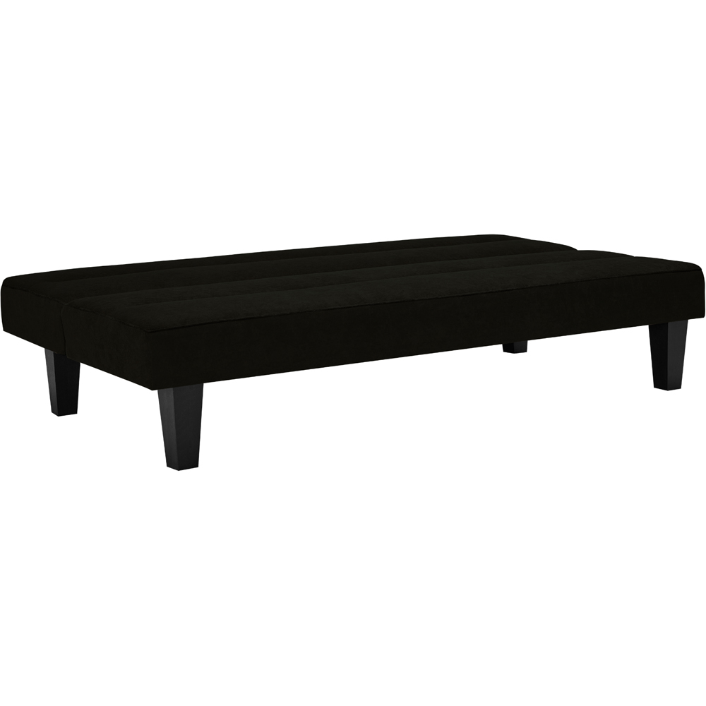Dorel Kebo 3 Seater Black Velvet Futon Sofa Bed Image 5