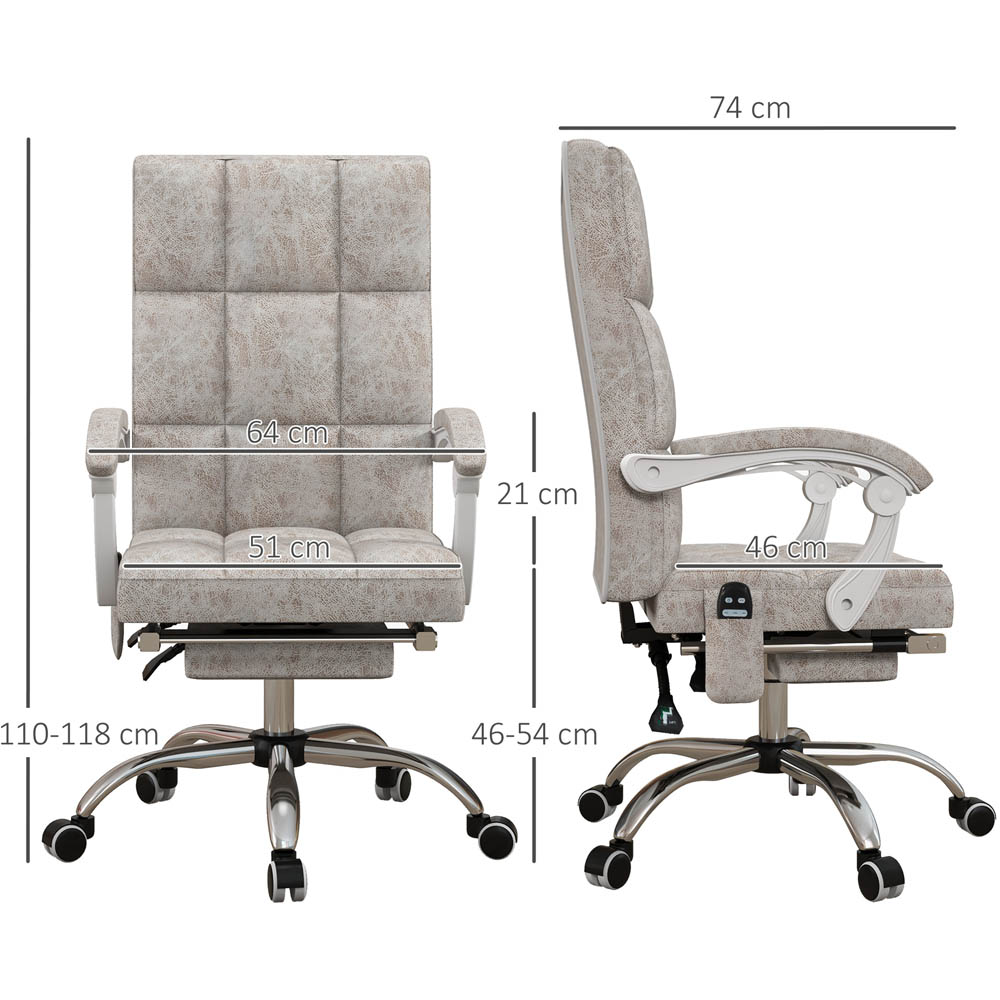 Portland Cream Microfibre Vibration Massage Swivel Office Chair Image 7