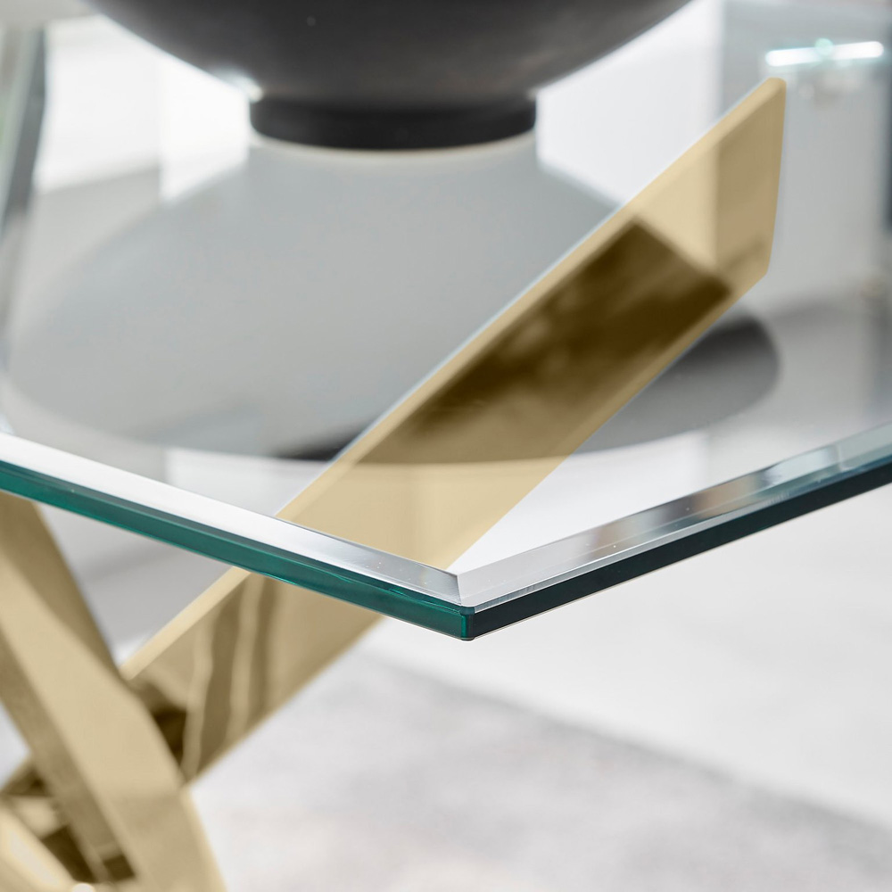 Furniturebox Tavolo Solara 6 Seater Dining Set Cappuccino and Gold Image 5