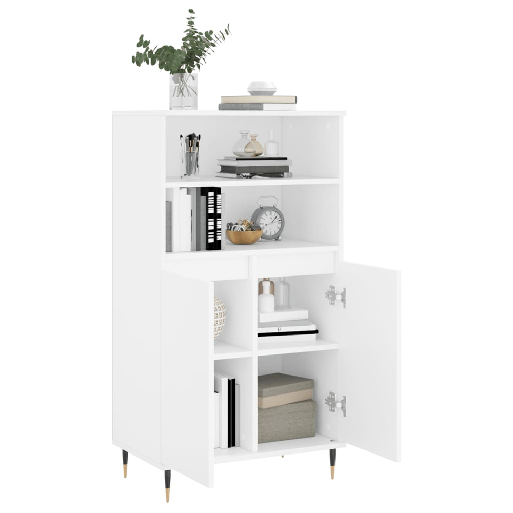 vidaXL 2 Door 2 Shelf White Highboard Image 4