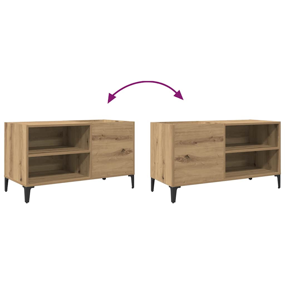 vidaXL 2 Shelf Artisan Oak Record Cabinet Image 6