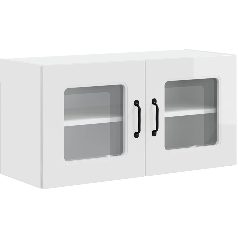 vidaXL Kalmar 2 Door High Gloss White Wall Kitchen Cabinet Image 2