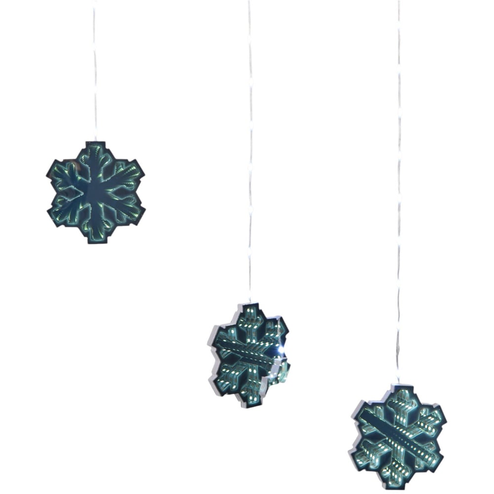 9 Piece Snowflake Infinity Curtain LightsBlue Image 2