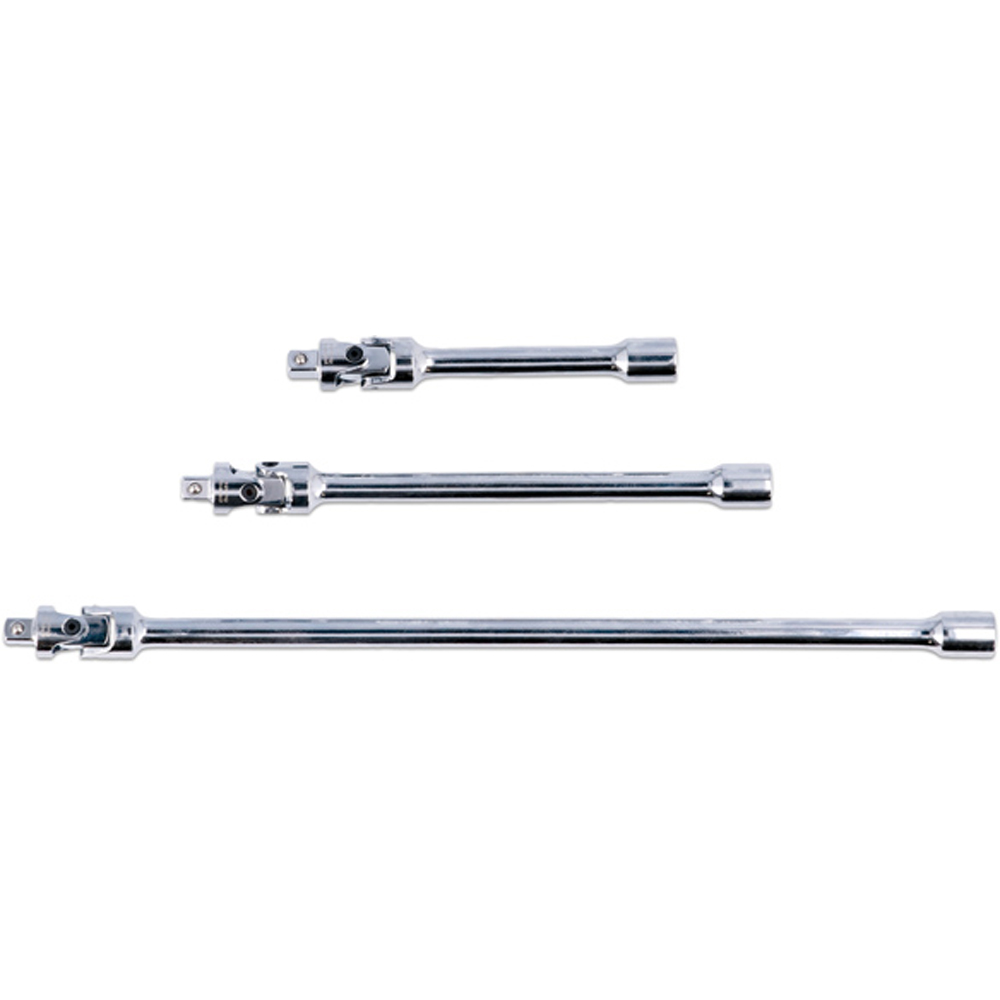 Laser 3 Piece 1/4 inch D Spring Loaded Universal Joint Extension Set Image 4