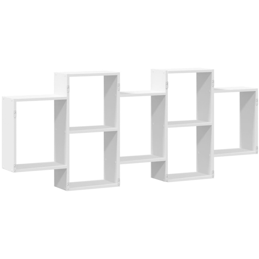 vidaXL 8 Shelf White Floating Wall Shelf Image 5