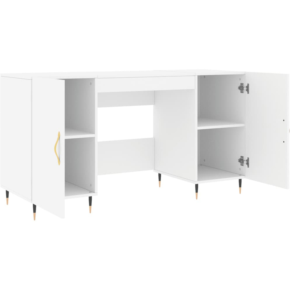 vidaXL 2 Door Computer Desk White Image 5