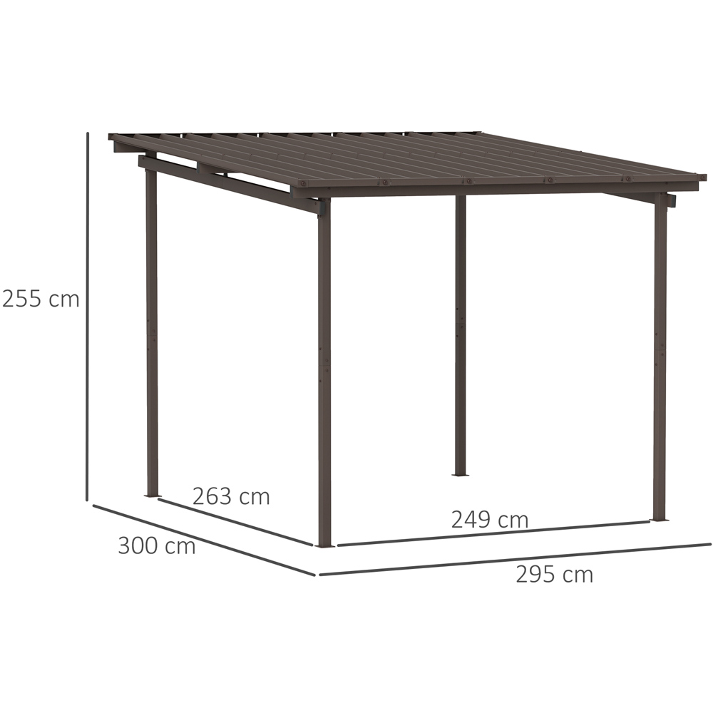 Outsunny 3 x 3m Dark Brown Metal Waterproof Pergola Image 9