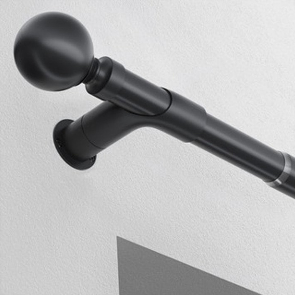 New Edge Blinds 28mm Black Room Darkening Curtain Pole Corner Bracket Image 3