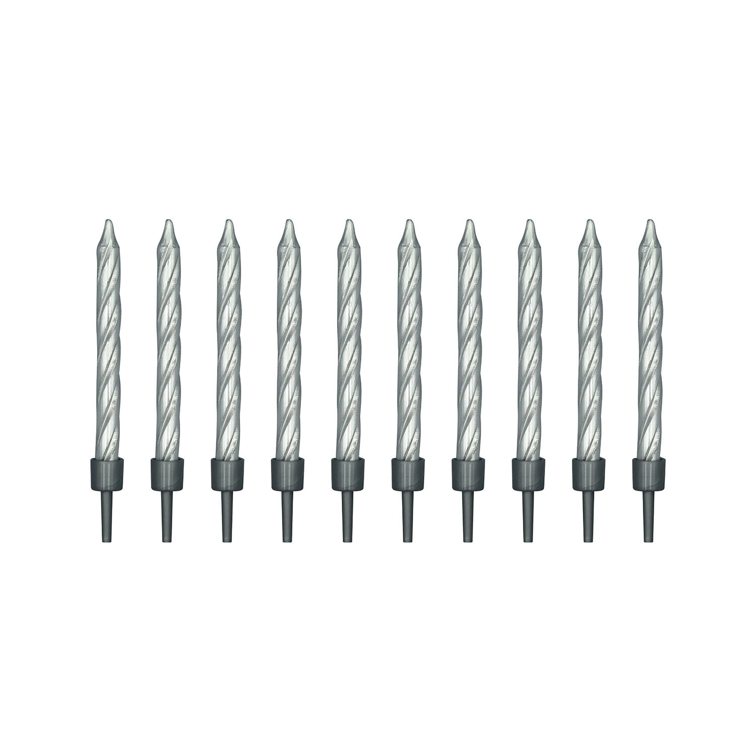Pack of 10 Birthday Candles - Silver Image 2