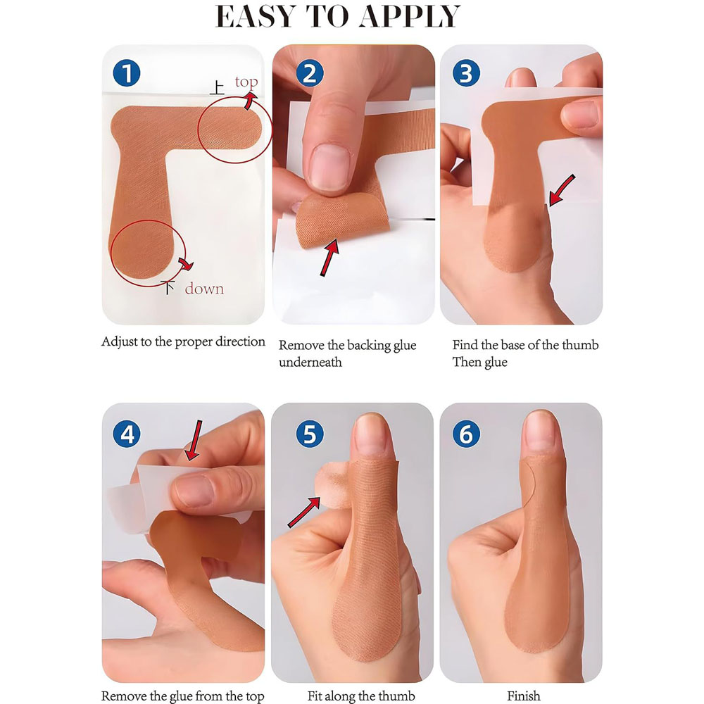 Avilo Pain Relief Adhesive Cotton Fabric Thumb Tendinitis Patches 16 Pack Image 9