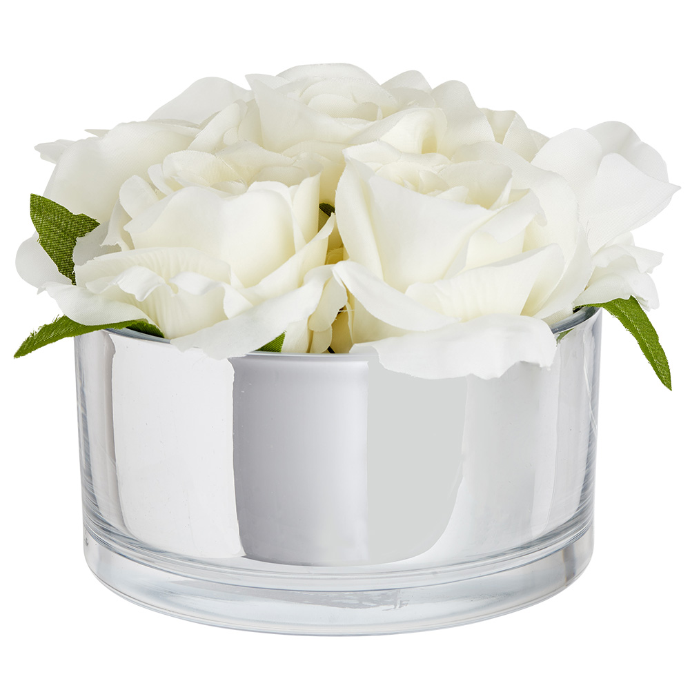 Wilko Luxe Roses in Silver Bowl Image 5