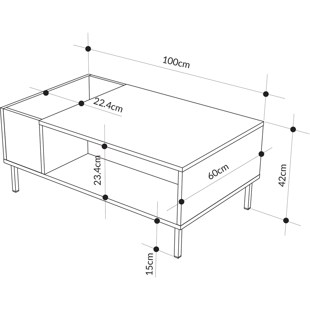 Decortie Vena Ash Green Coffee Table Image 7