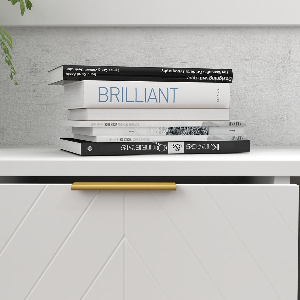 Portland 2 Door 3 Drawer White Modern Freestanding Storage Cabinet Image 3