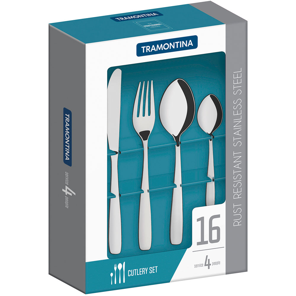 Tramontina 24 Piece Silver Stainless Steel Cutlery Set Image 9