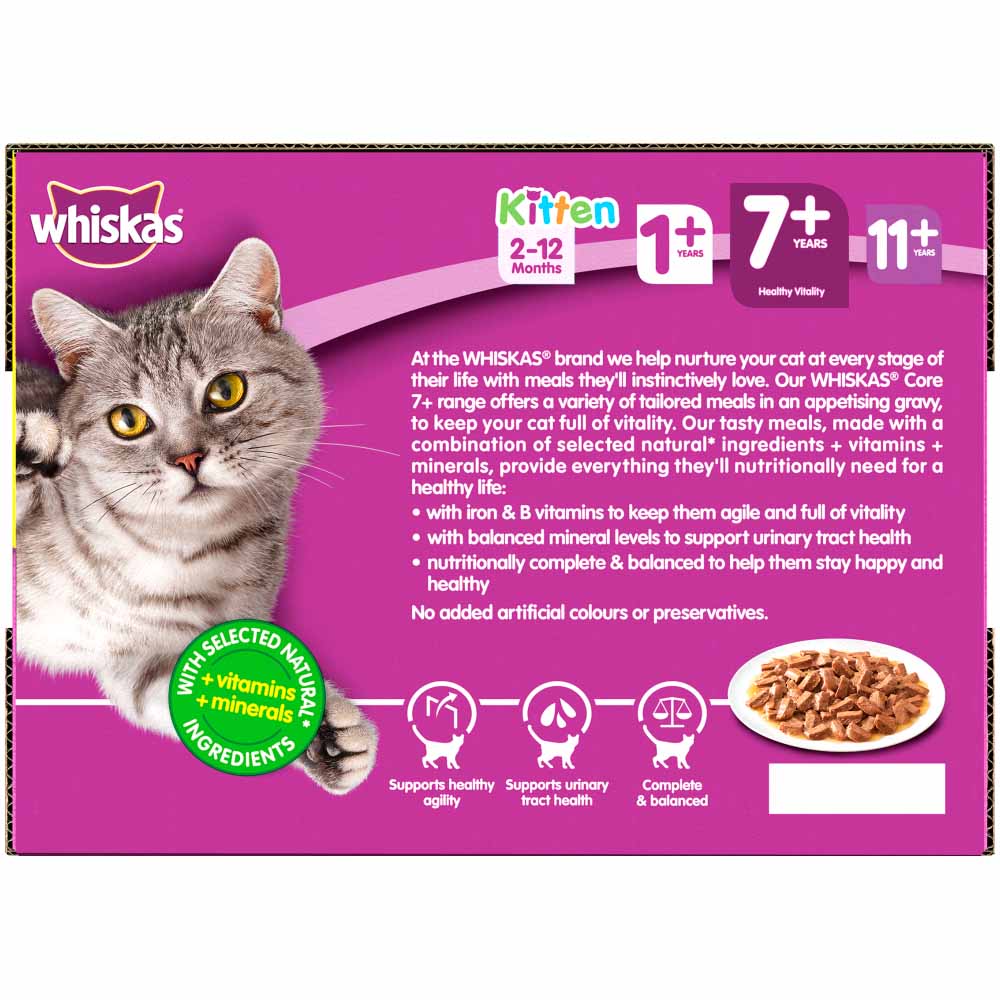 Whiskas Senior 7 Years+ Poultry Selection in Jelly Cat Food Pouches 12x100g Image 5