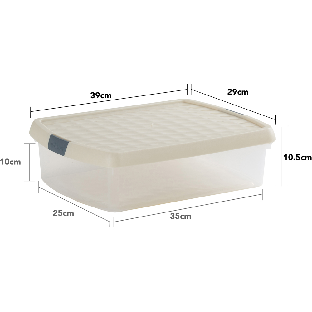 Wham Clip 8.5L Clear Stone and Slate Grey Rectangular Storage Box with Lid 4 Pack Image 7