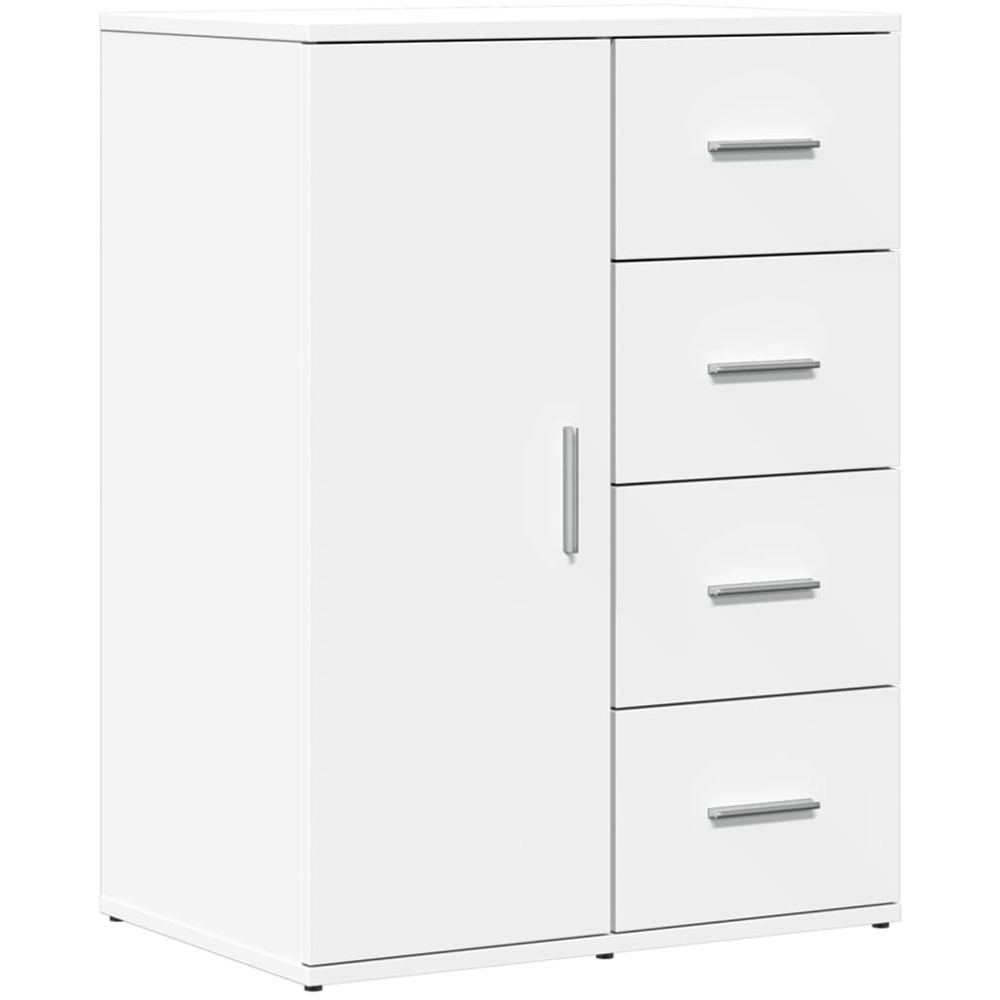 vidaXL Single Door 4 Drawer White Sideboard Set of 2 Image 3