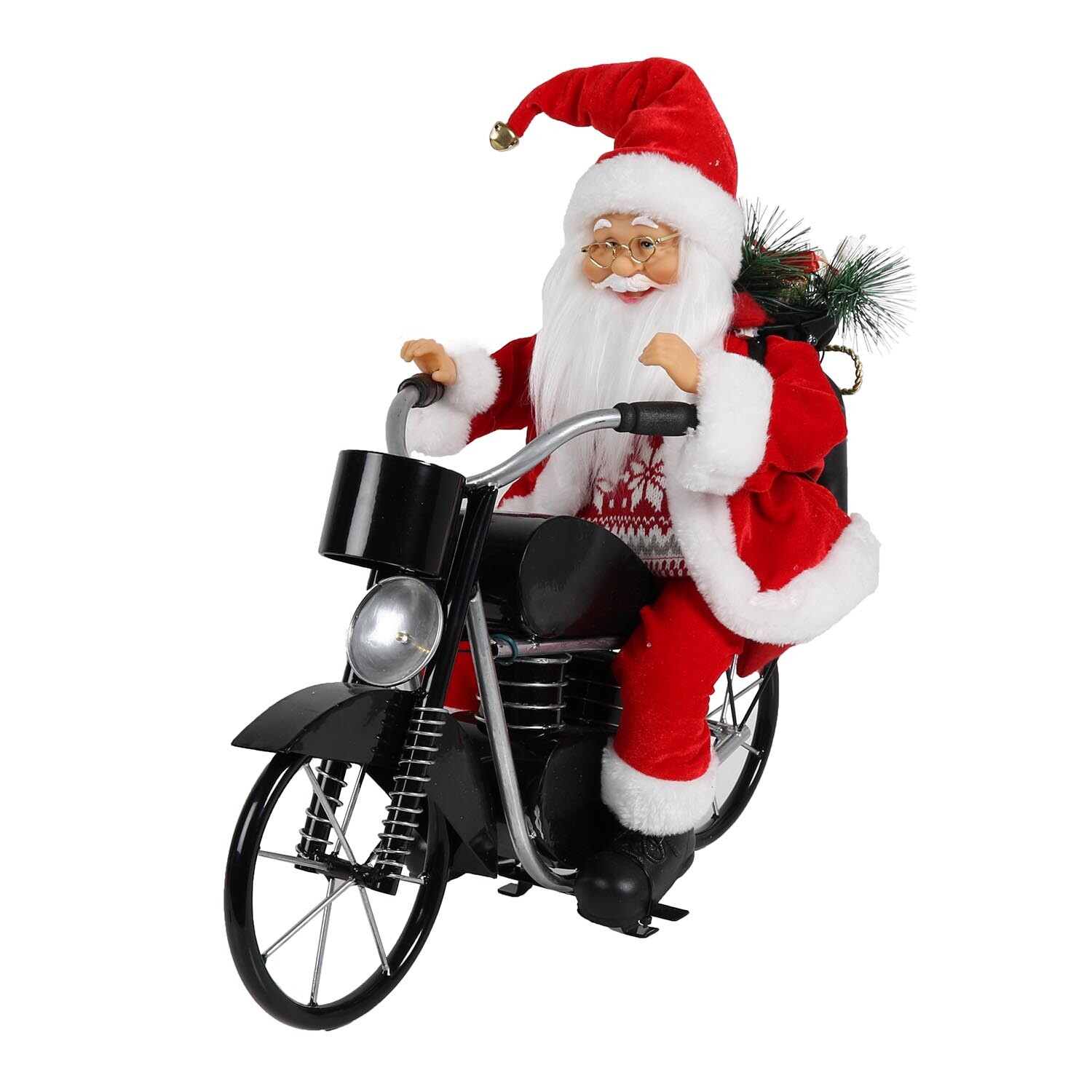 Musical Santa Riding Motorbike - Red Image 1
