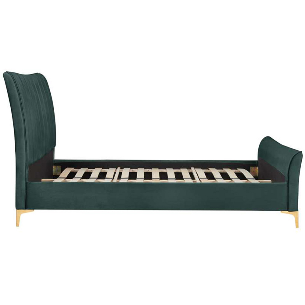 Clover Double Green Velvet Bed Image 2