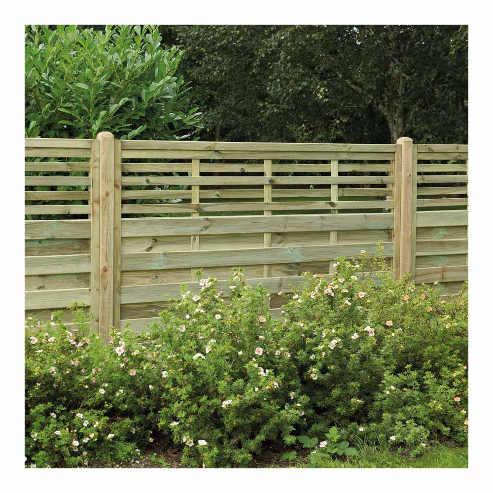 Forest Garden Kyoto Pressure Treated Fence Panel 6ftx5ft 4 Pack Image 6