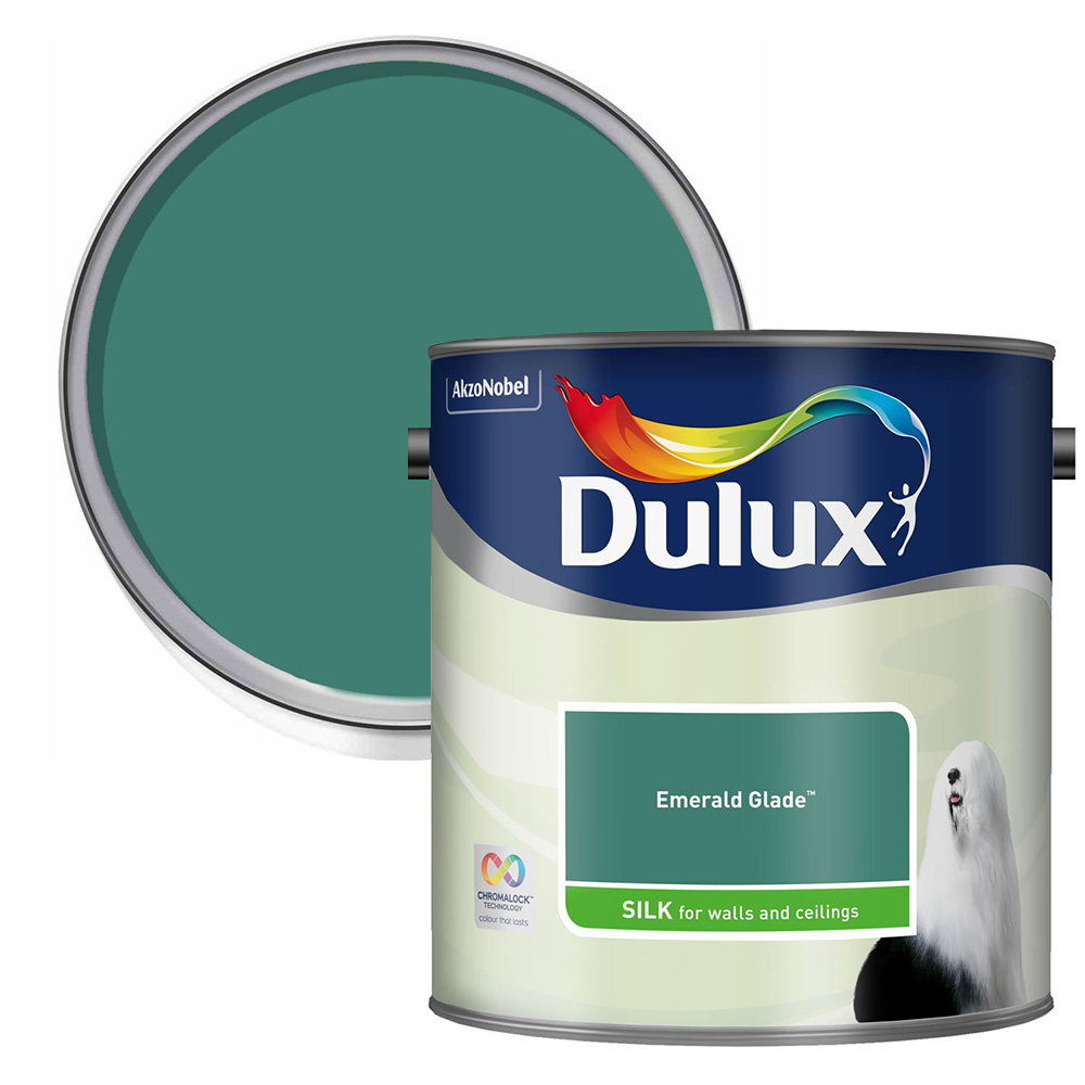 Dulux Wall & Ceilings Emerald Glade Silk Emulsion Paint 2.5L Image 1