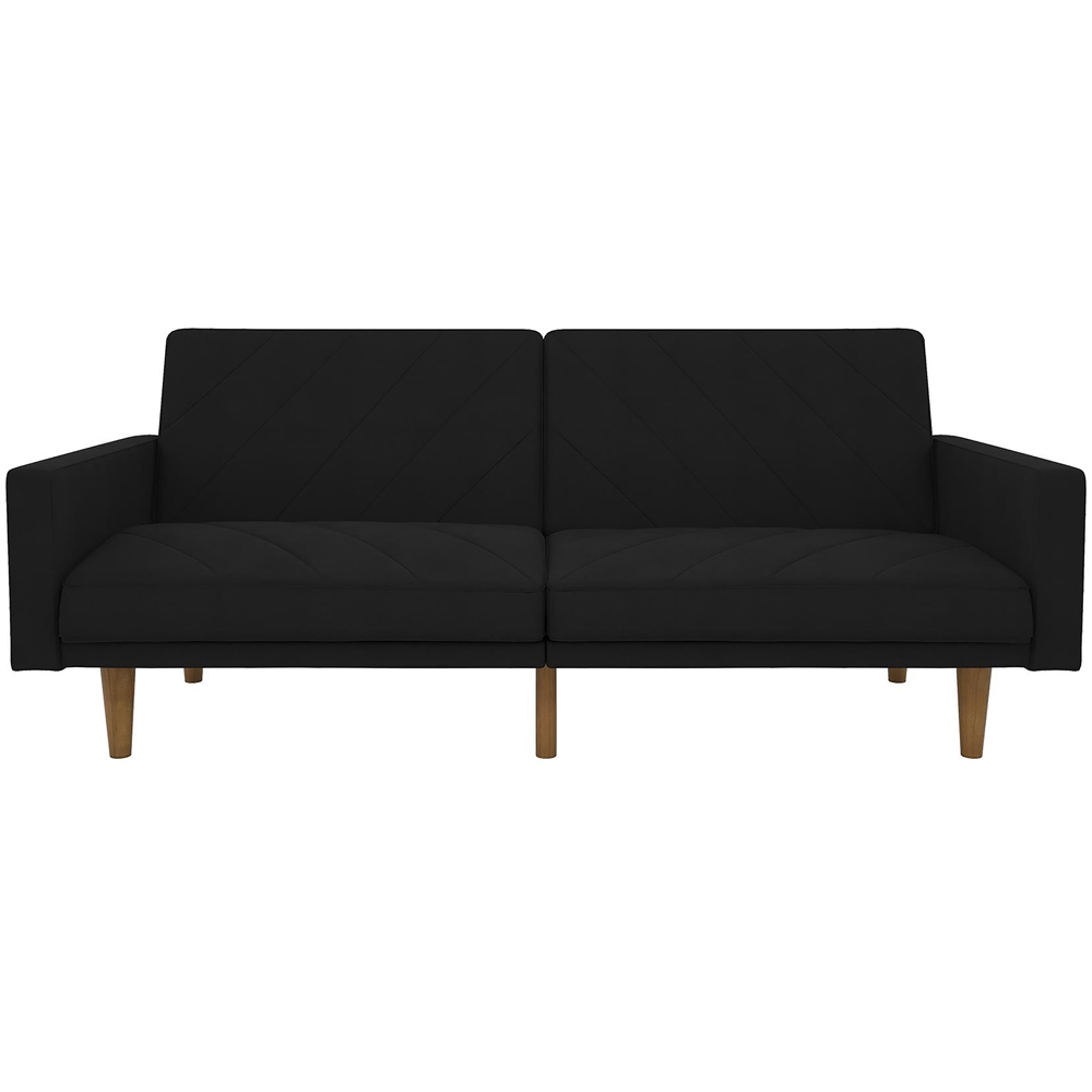 Dorel Paxson 3 Seater Linen Black Sofa Bed with Wooden Feet Image 3
