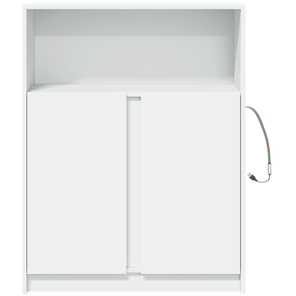 vidaXL 2 Door Single Shelf White LED Sideboard Image 6