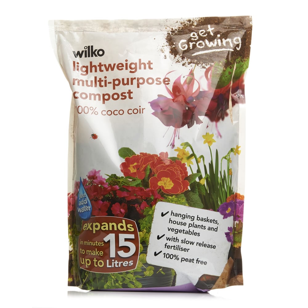 Wilko Multi-Purpose Lightweight Compost with Fertiliser 15L Image