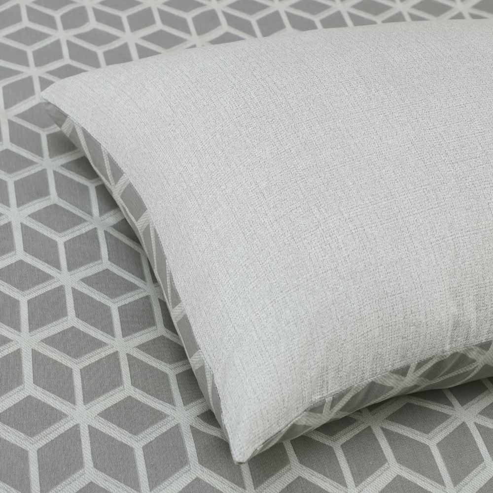 Wilko Geometric Print Grey Single Duvet, Grey Pattern Duvet Cover