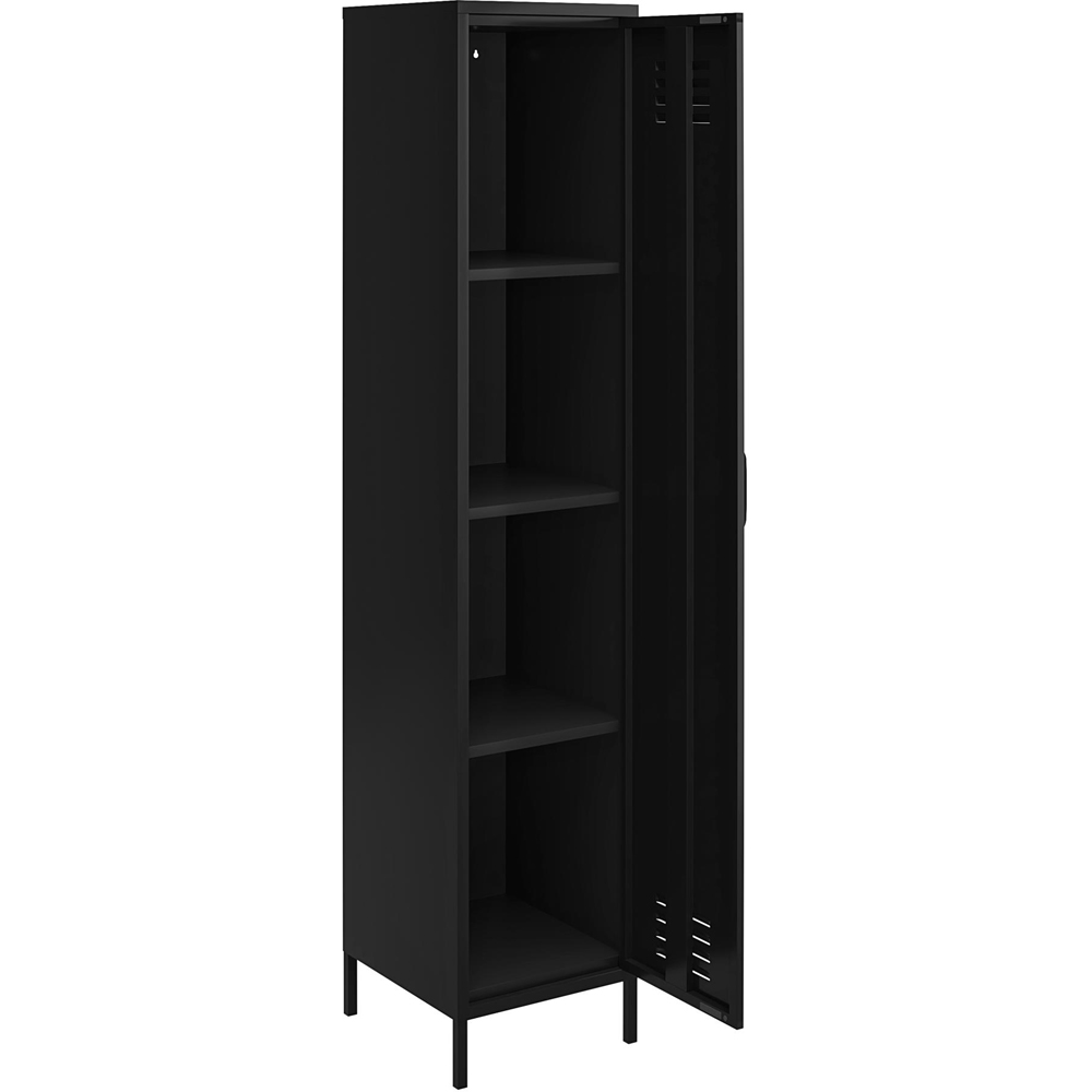 Dorel Mission District Single Door Black Storage Cabinet Image 6