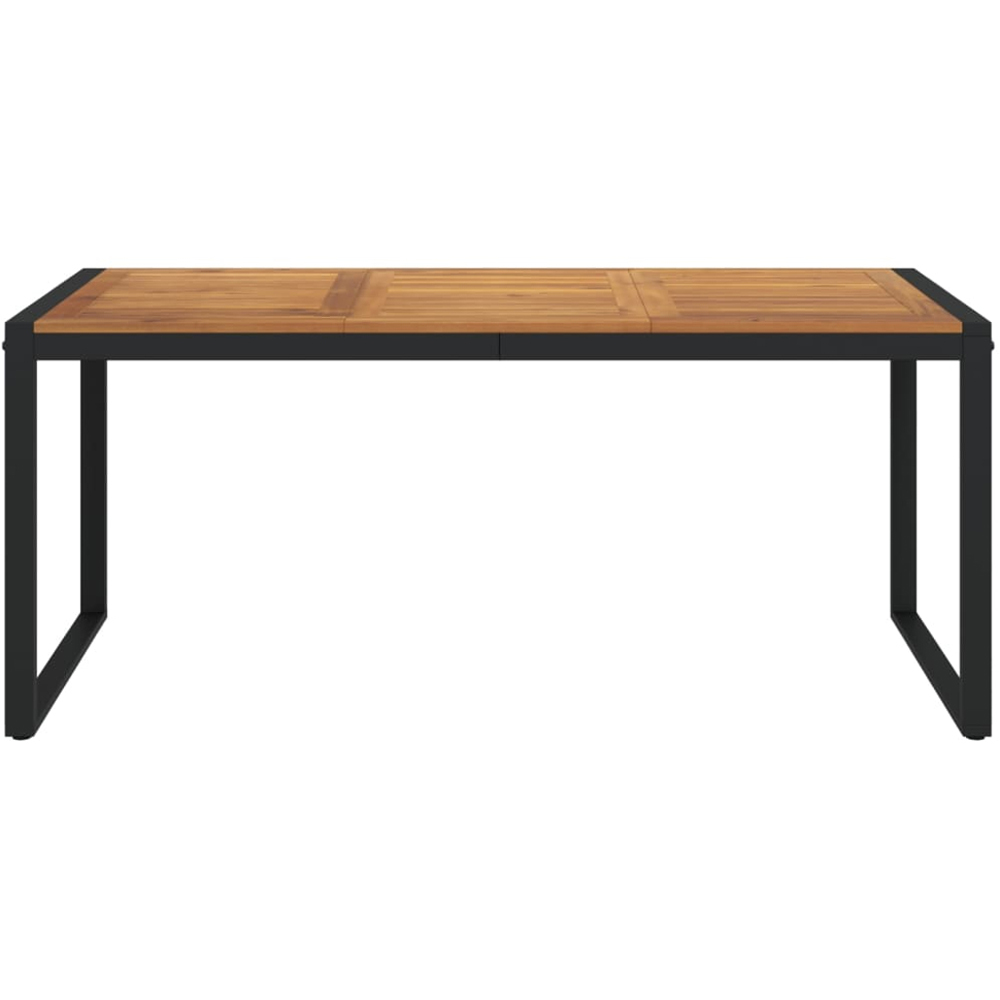 vidaXL Brown and Grey Solid Wood Acacia Garden Table with U Shaped Legs 180cm Image 3