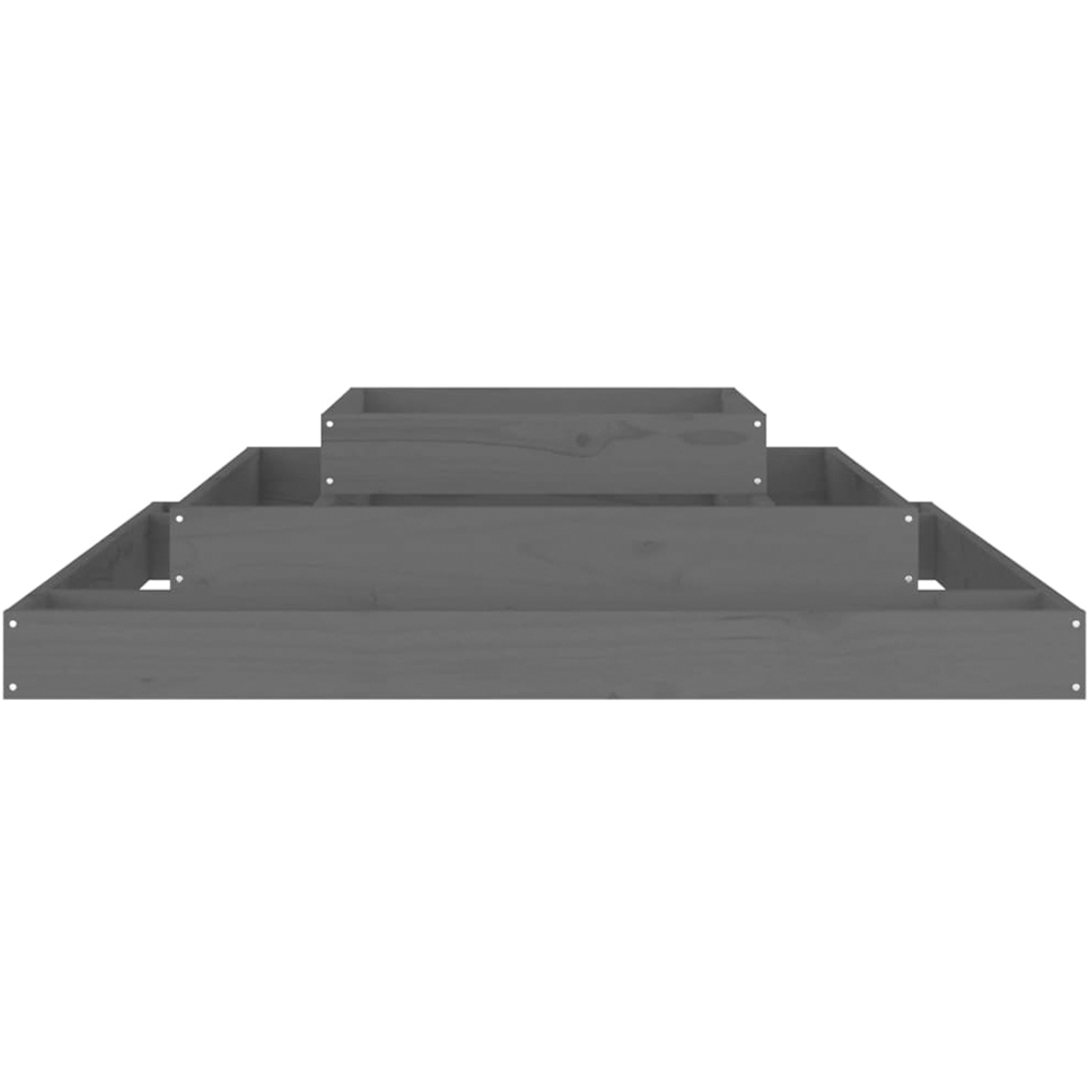 vidaXL 3-Tier Grey Solid Pine Wood Garden Planter 27 x 110 x 110cm Image 4