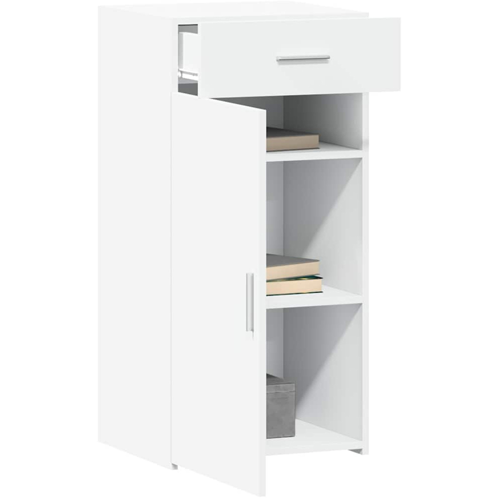 vidaXL Single Door Single Drawer White Sideboard Image 3
