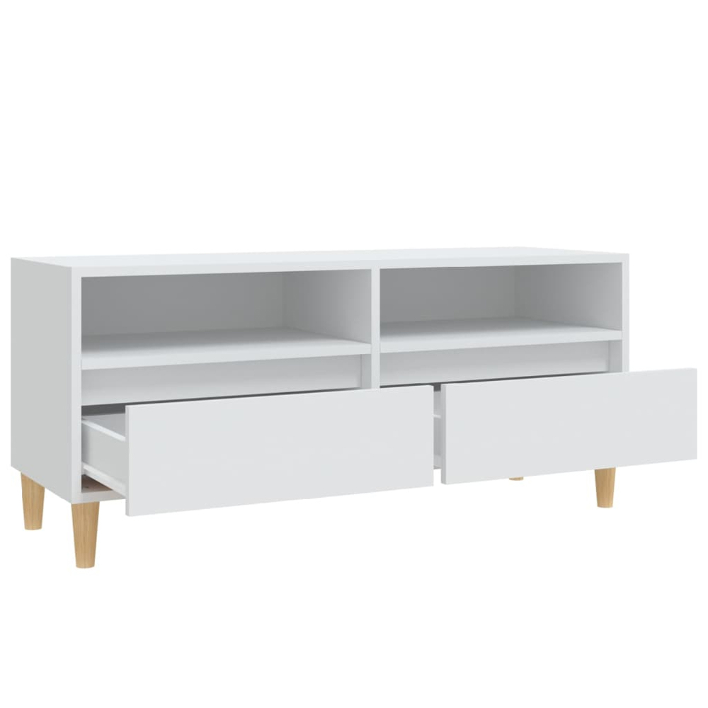 vidaXL 2 Drawer 2 Shelf White TV Cabinet Image 7
