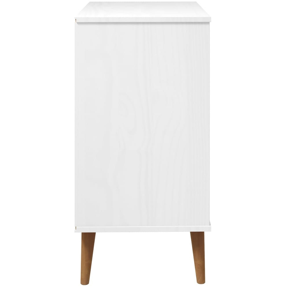 vidaXL 3 Drawer White Solid Pine Wood Drawer Cabinet Image 6