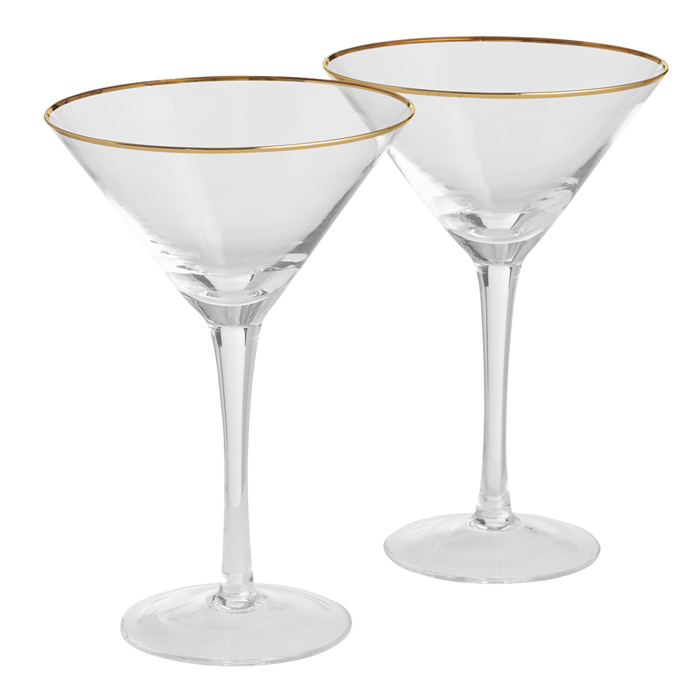 Wilko Gold Rim Cocktail Glass 2 Pack Image 1