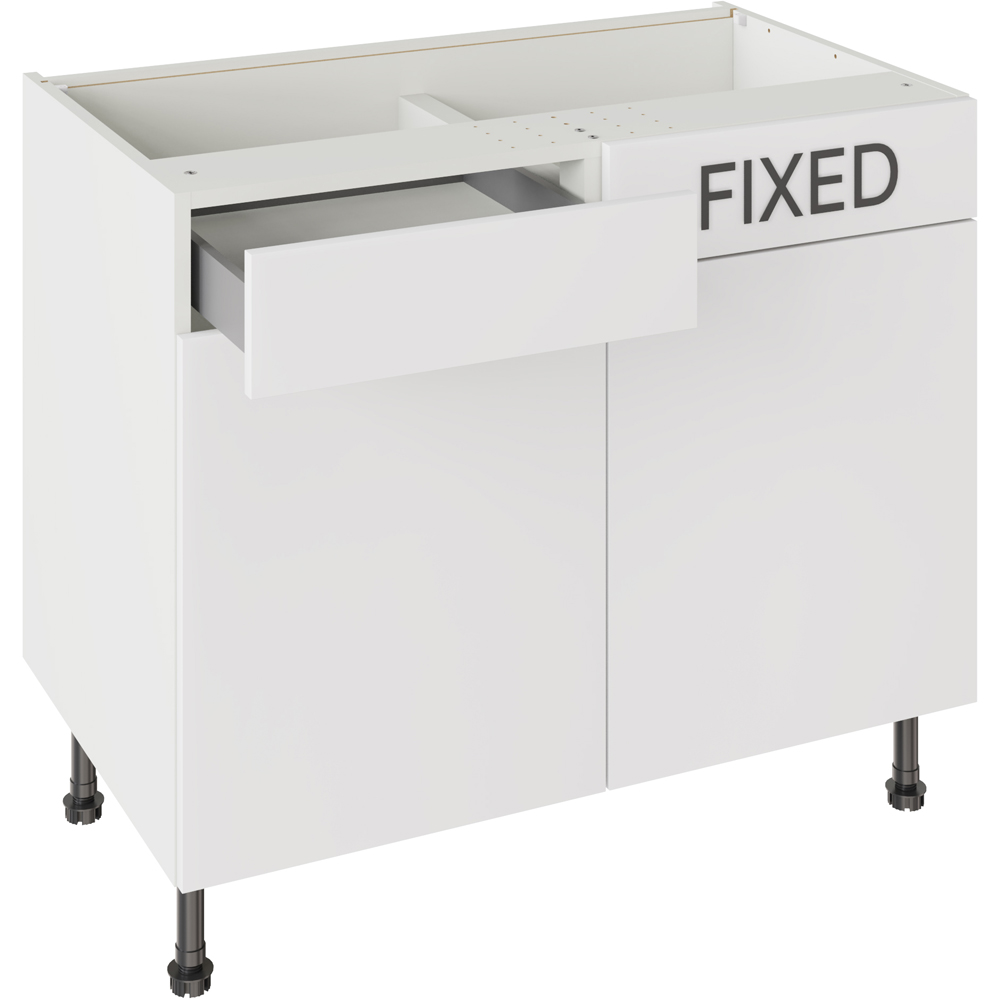 Kitchen Kit Slab Supermatt White Drawerline Base Cabinet 1000mm Image 2