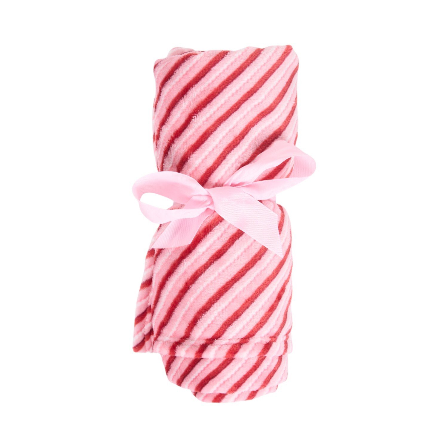 Candy Stripe Fleece Throw Pink and Red Image 1