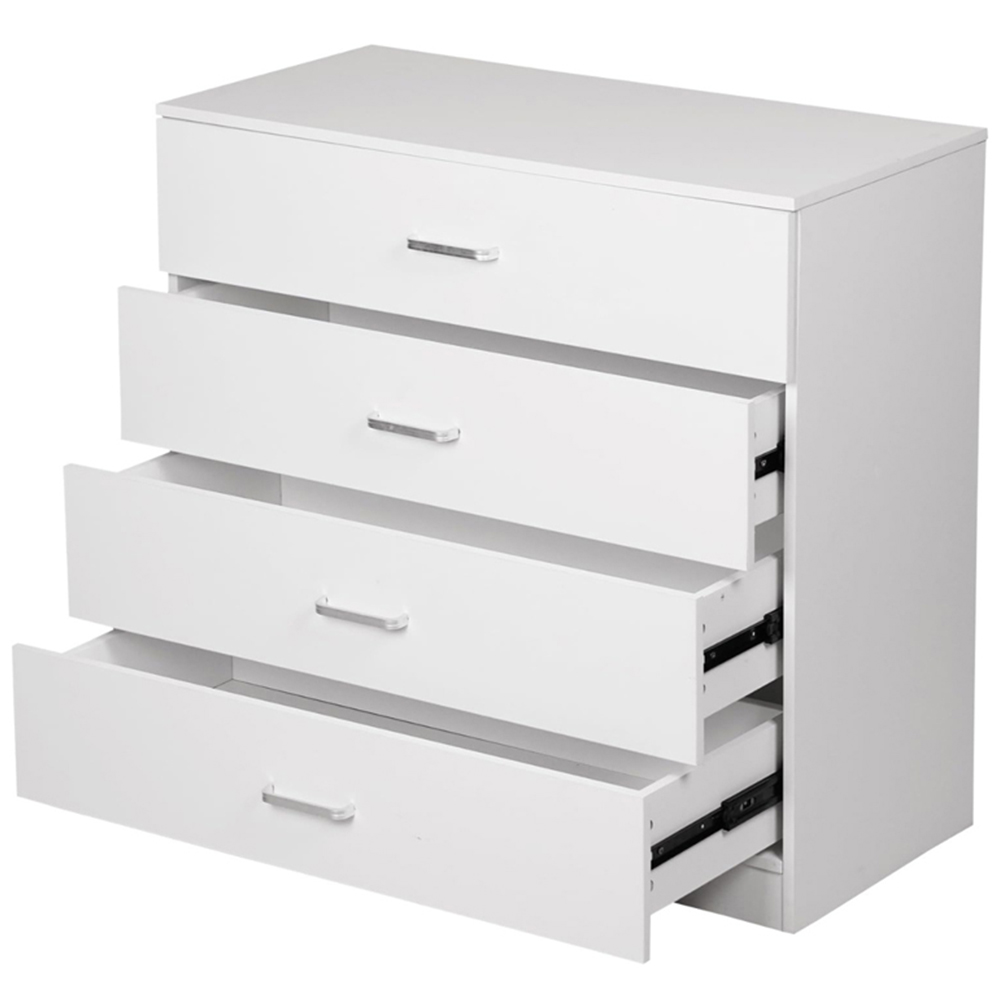 Alivio 4 Drawer White Bedside Storage Cabinet Image 4