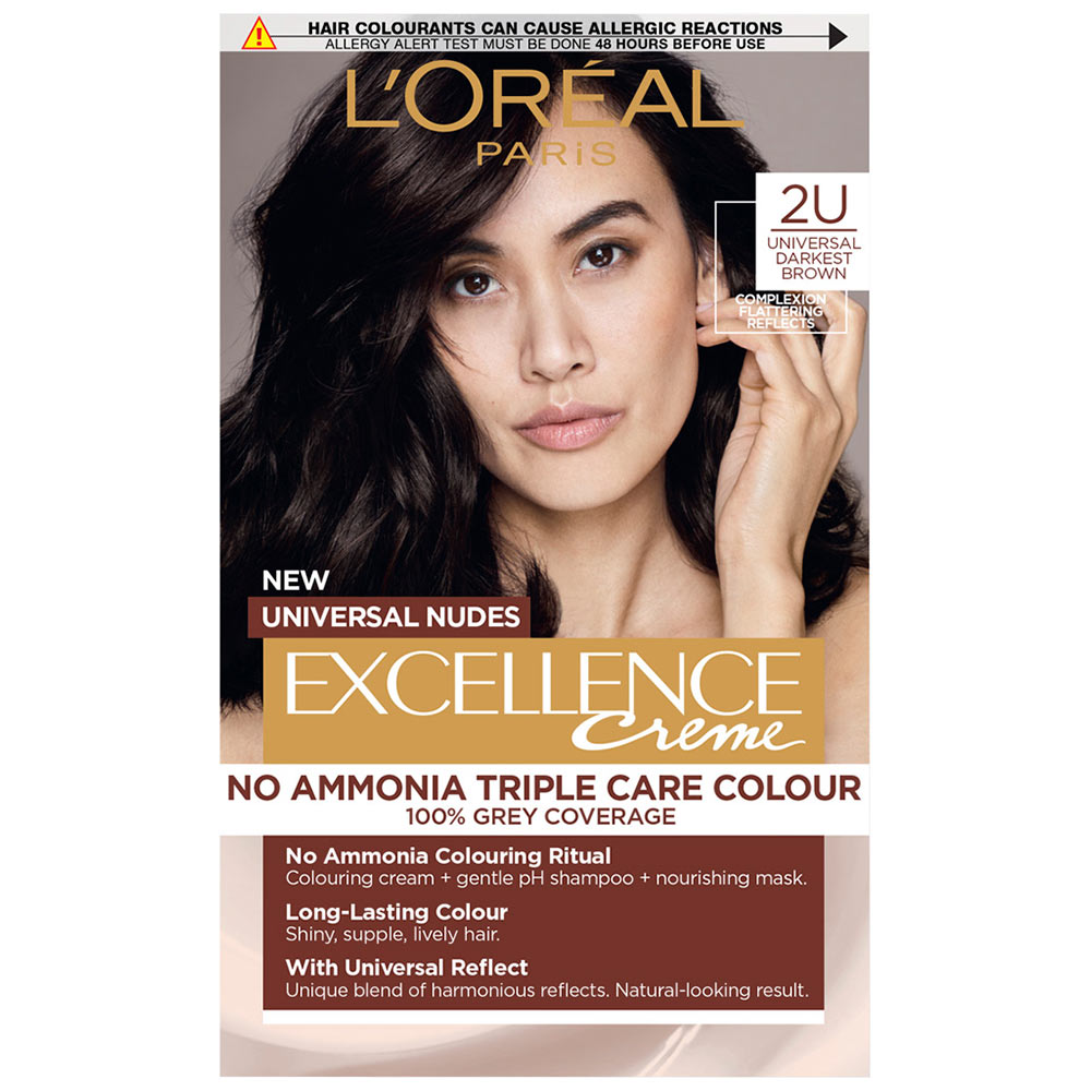 L'Oreal Paris Universal Nudes Excellence 2U Universal Darkest Brown Permanent Hair Dye Image 1