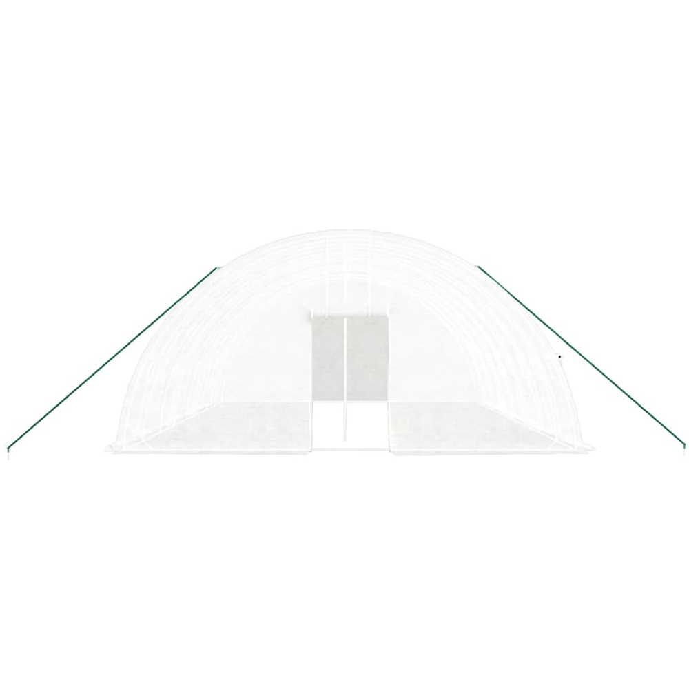 vidaXL White Polyethylene Galvanised Steel Frame 26.2 x 19.6ft Greenhouse Image 3