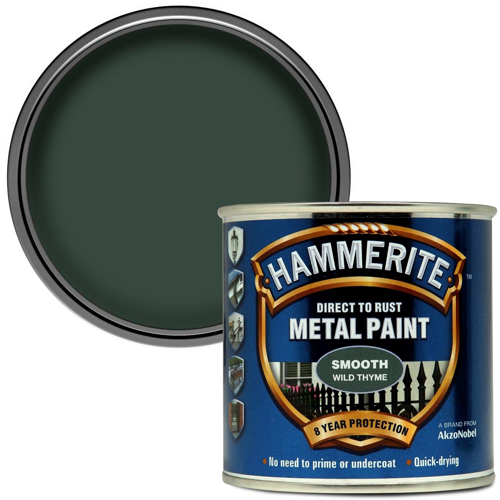 Hammerite Direct to Rust Wild Thyme Smooth Metal Paint 250ml Image 1